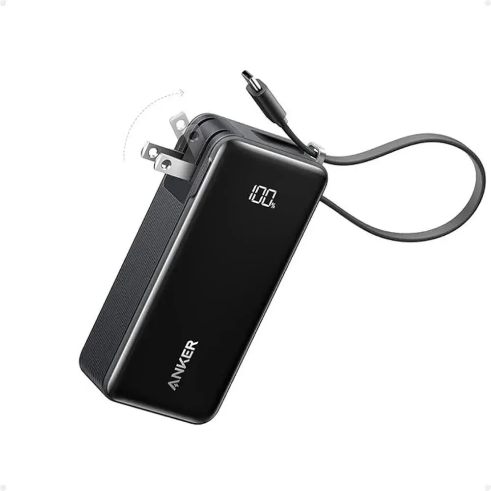 Anker Nano 3in1 Portable Charger 10000mAh USB C Foldable Plug 30W Power Bank